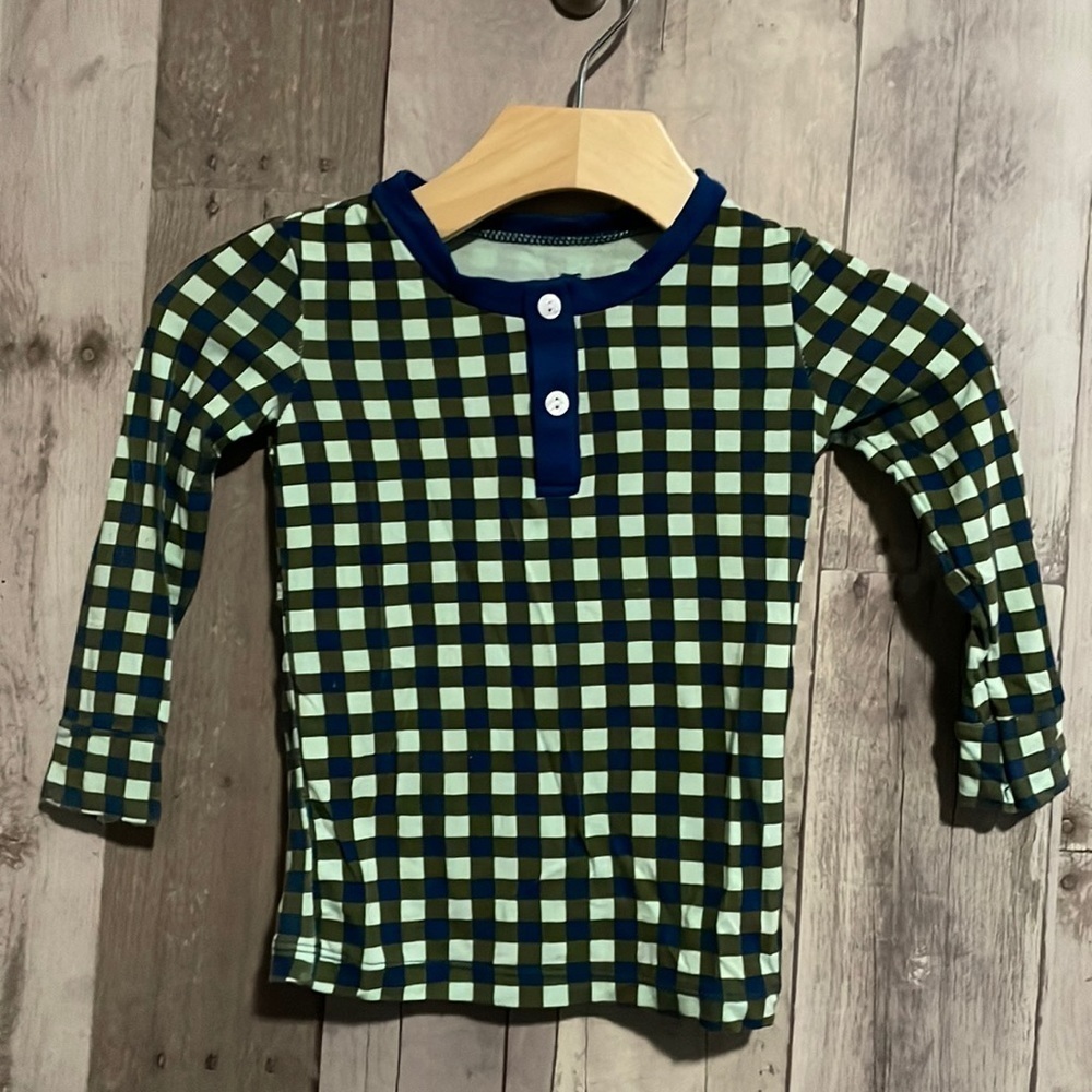 Kickee green plaid pajamas